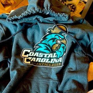 Hoodie - Dark Gray with Coastal Carolina Logo size medium fits more Like a small